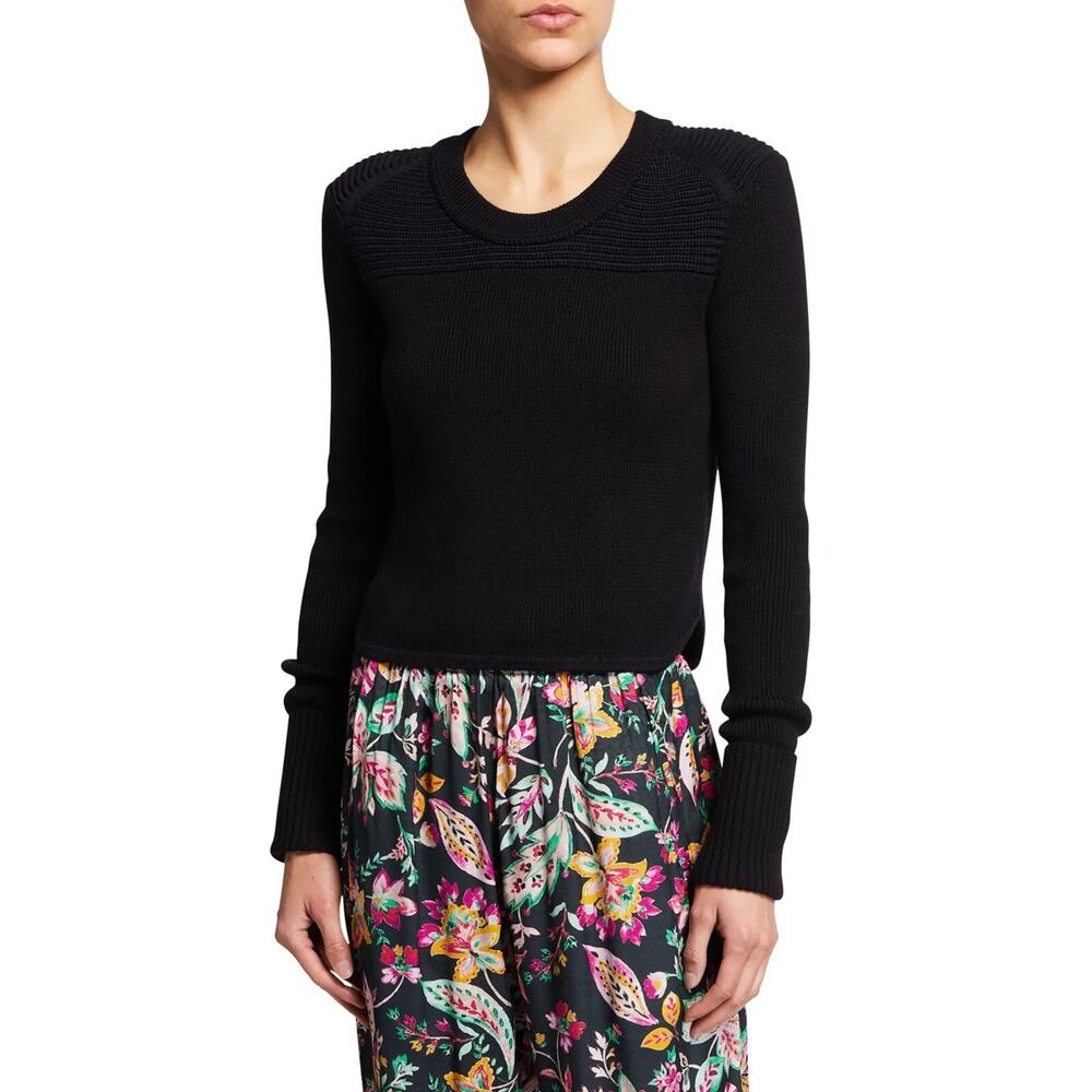 Isabel Marant Etoile Black Tycia Ribbed Sweater Size 36